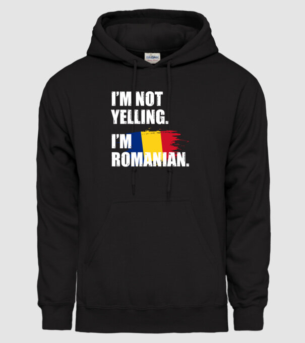 I'm not yelling model negru pe tricou