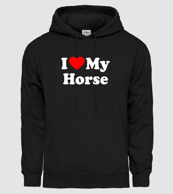 i ove my horse model negru pe tricou