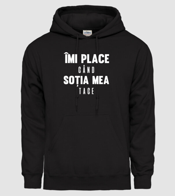 îmi place când soția mea tace model negru pe tricou
