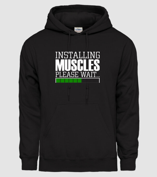 Încărcare mușchi în curs model negru pe tricou