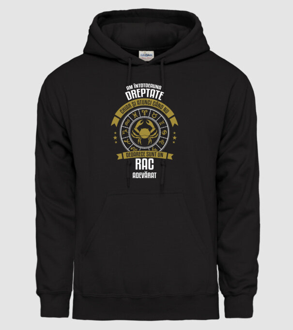 Întotdeauna am dreptate. Chiar și atunci, când nu am, deoarece sunt din zodia rac. model negru pe tricou