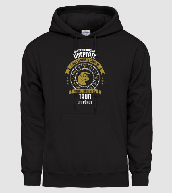Întotdeauna am dreptate. Chiar și atunci, când nu am, deoarece sunt din zodia taur. model negru pe tricou