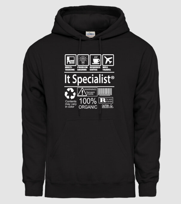 IT specialist model negru pe tricou