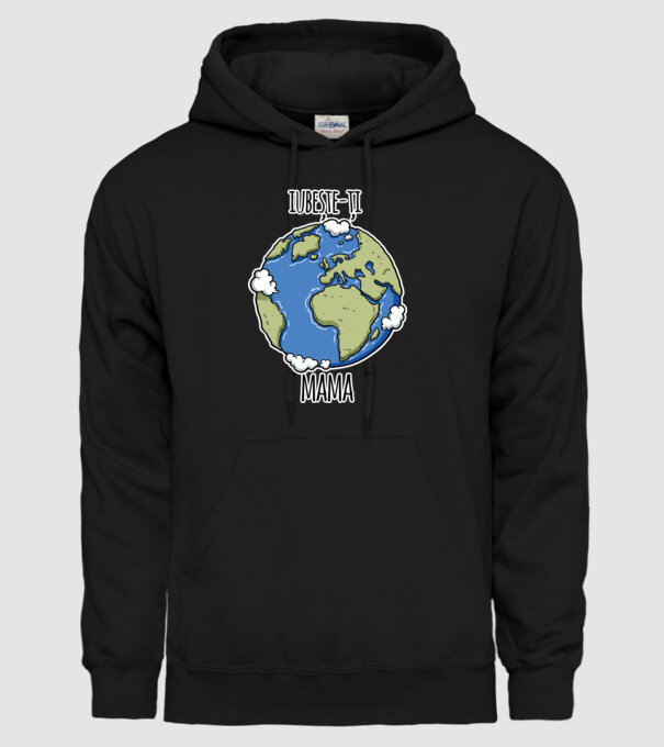 iubește-ți mama model negru pe tricou