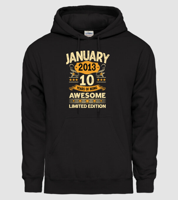 January 2013 10 years of being limited edition model negru pe tricou