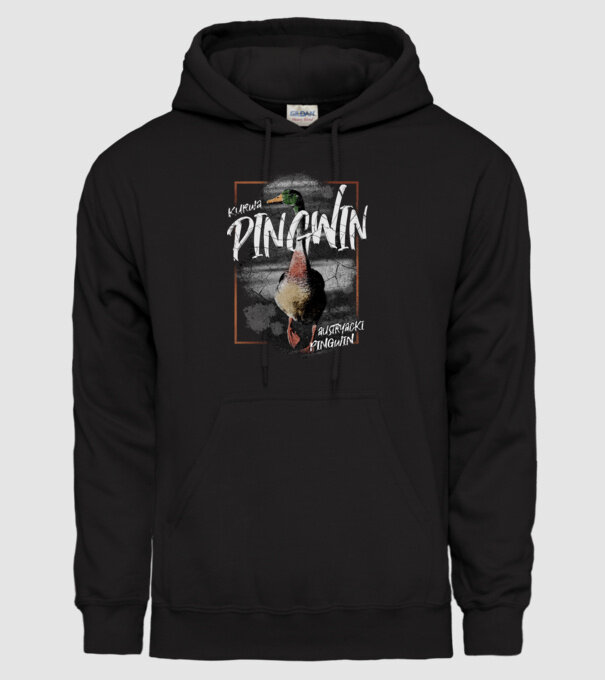 Kurwa pingwin model negru pe tricou