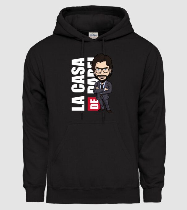 la cas de papel professor model negru pe tricou