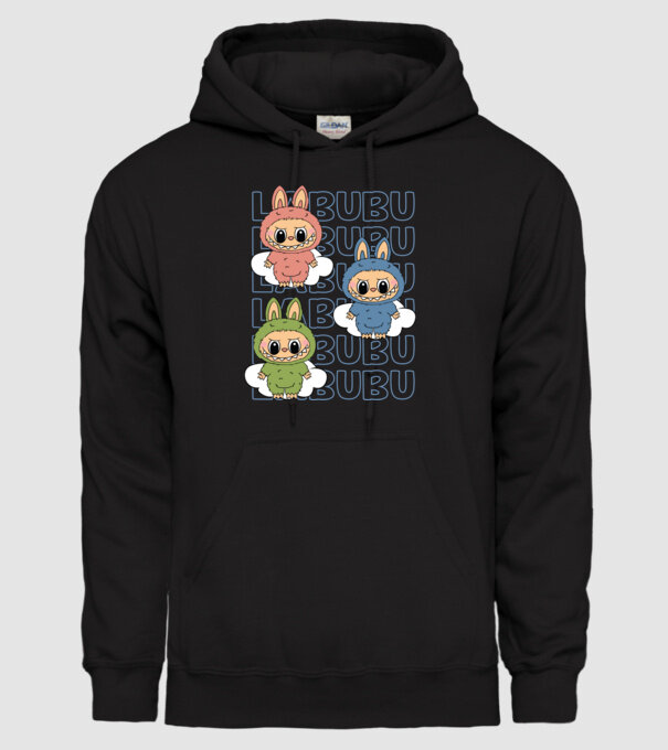 LABUBU model negru pe tricou