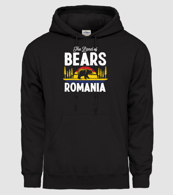 Land of Bears model negru pe tricou