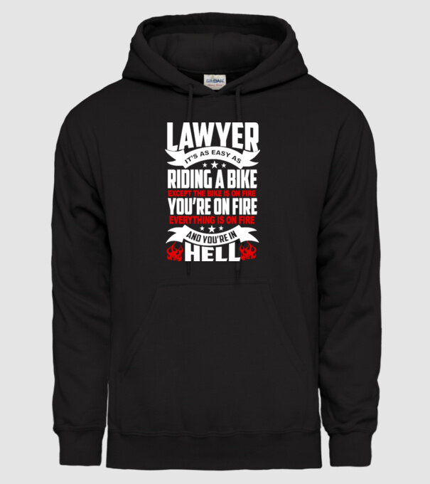 'Lawyer it''s easy as riding a bike...' model negru pe tricou