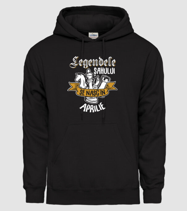 Legendele șahului se nasc în aprilie model negru pe tricou