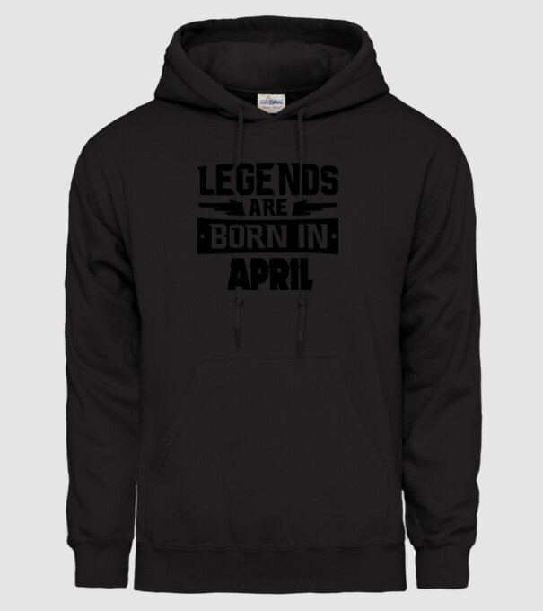 Legends are born in April model negru pe tricou