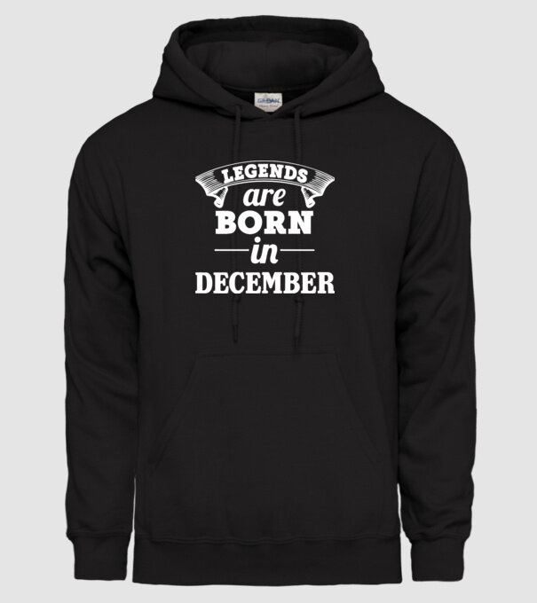 Legends are born in - December model negru pe tricou
