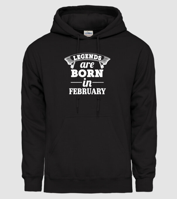 Legends are born in - february model negru pe tricou