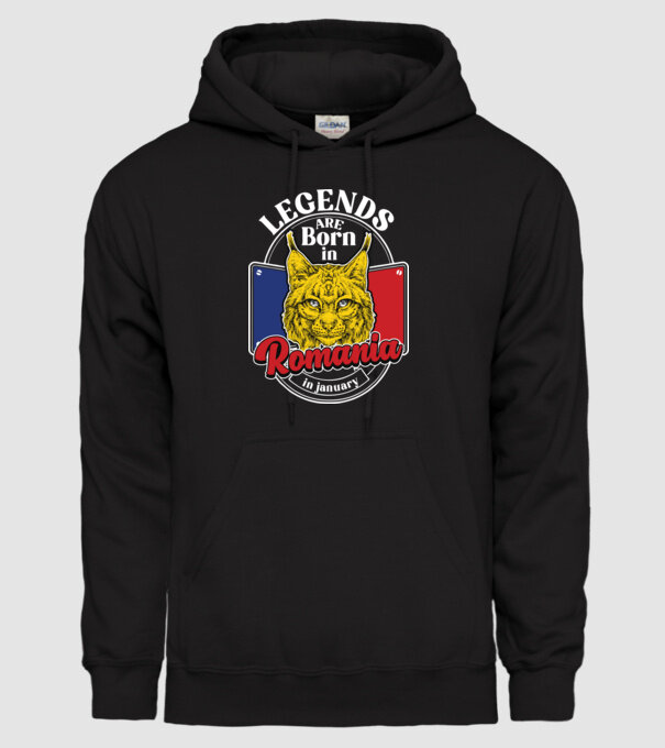 Legends are born in România january model negru pe tricou