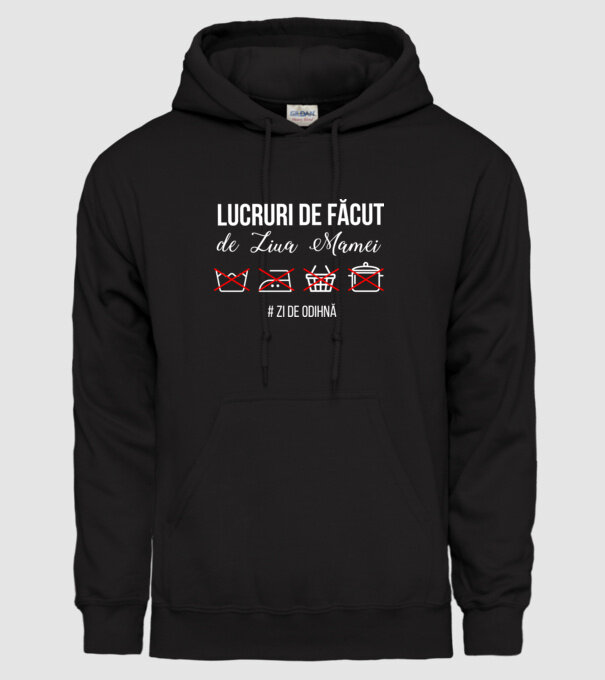 Lucruri de făcut de Ziua Mamei - # zi de odihnă model negru pe tricou