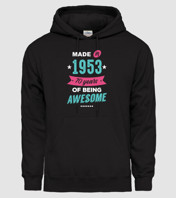 Made in 1953 model negru pe tricou