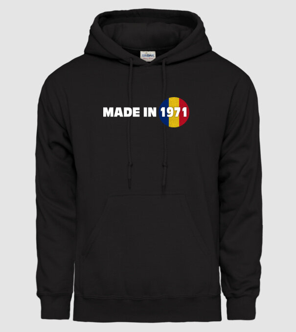 made in 1971 retro vintage model negru pe tricou