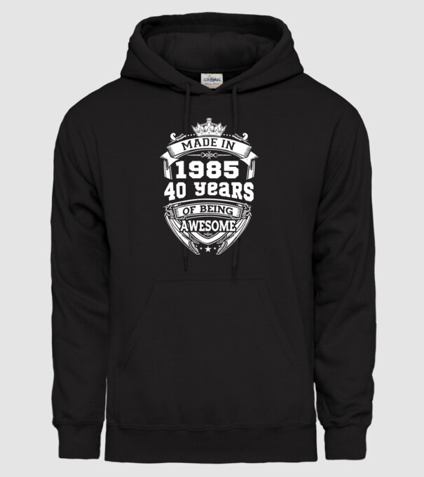 Made in awesome 1985 model negru pe tricou