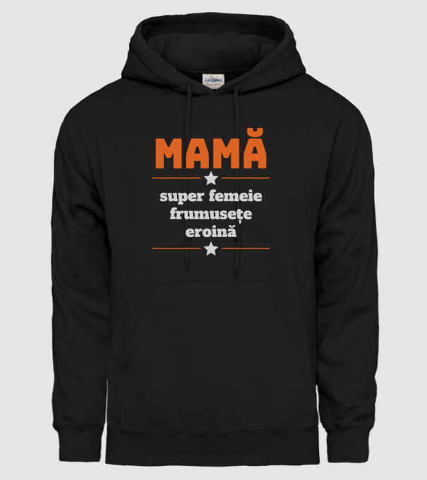 mamă, super femeie, frumusețe, eroină model negru pe tricou