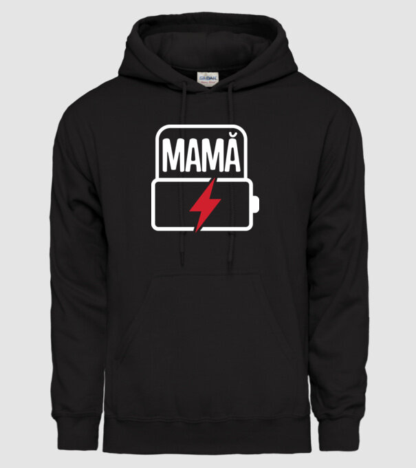 Mamă la încărcat model negru pe tricou