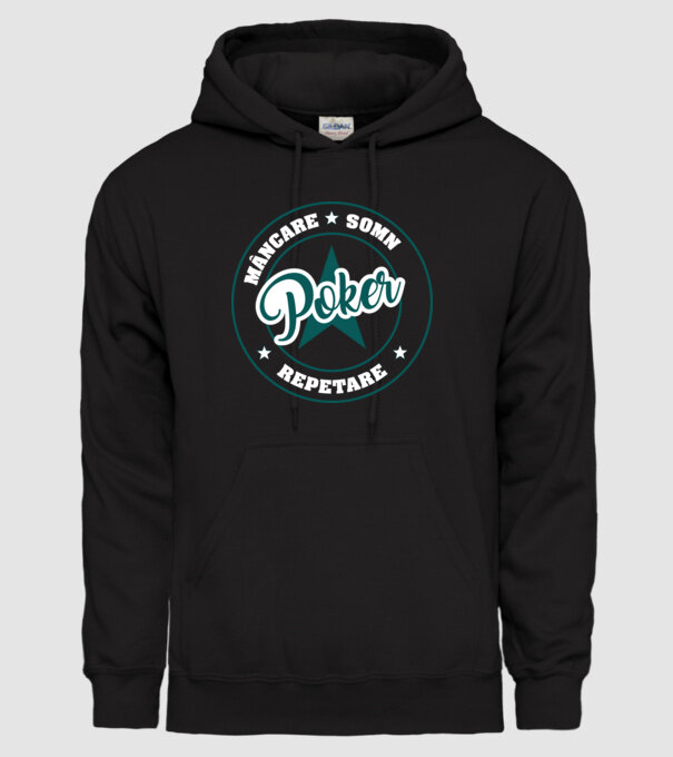 mâncare somn repetare POKER model negru pe tricou