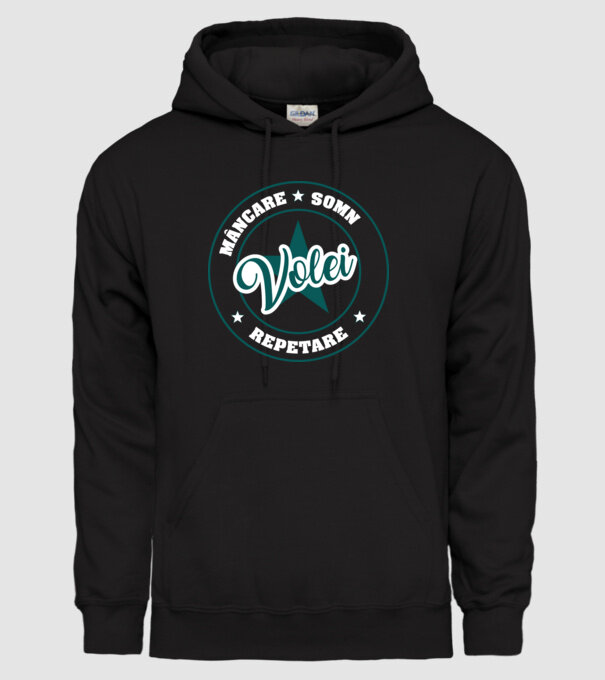 mâncare somn repetare VOLEI model negru pe tricou