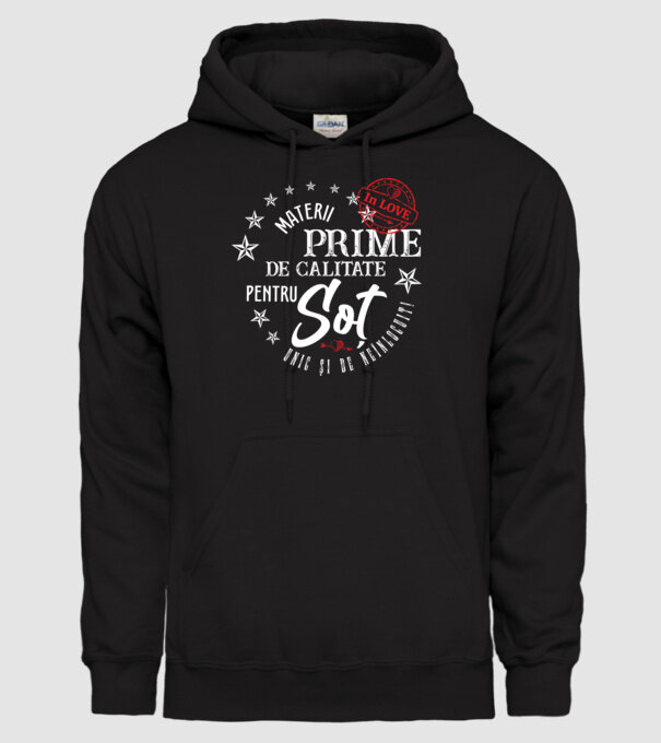 Materii prime de calitate pentru soț model negru pe tricou