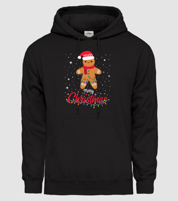 Merry christmas cookie model negru pe tricou