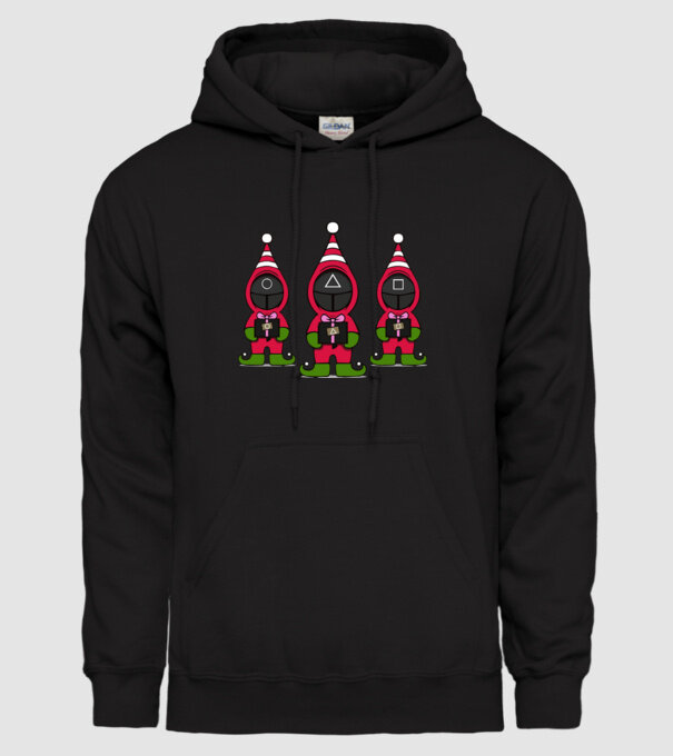 merry squid game model negru pe tricou