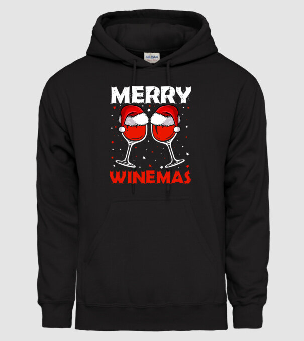 Merry winemas model negru pe tricou