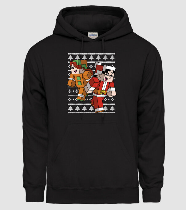 Minecraft christmas ugly sweater model negru pe tricou