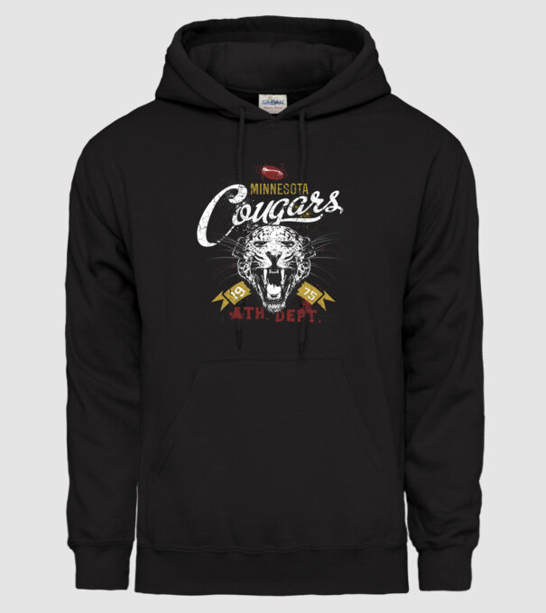 Minesota Cougars TEXTURED model negru pe tricou