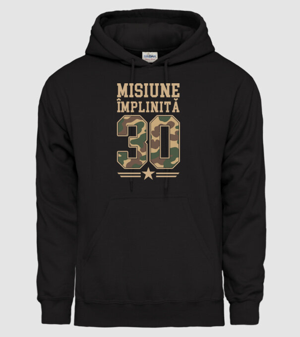 Misiune împlinită 30 model negru pe tricou