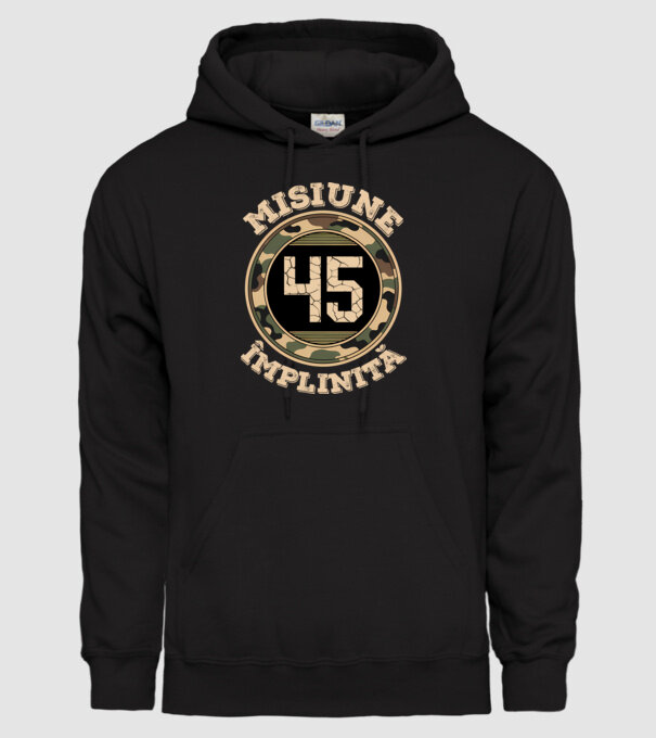 Misiune împlinită 45 model negru pe tricou