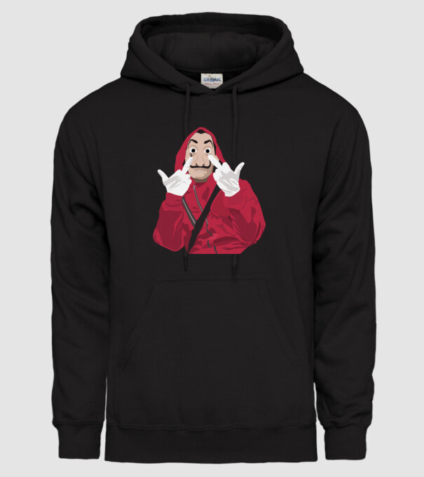 money heist fcku model negru pe tricou