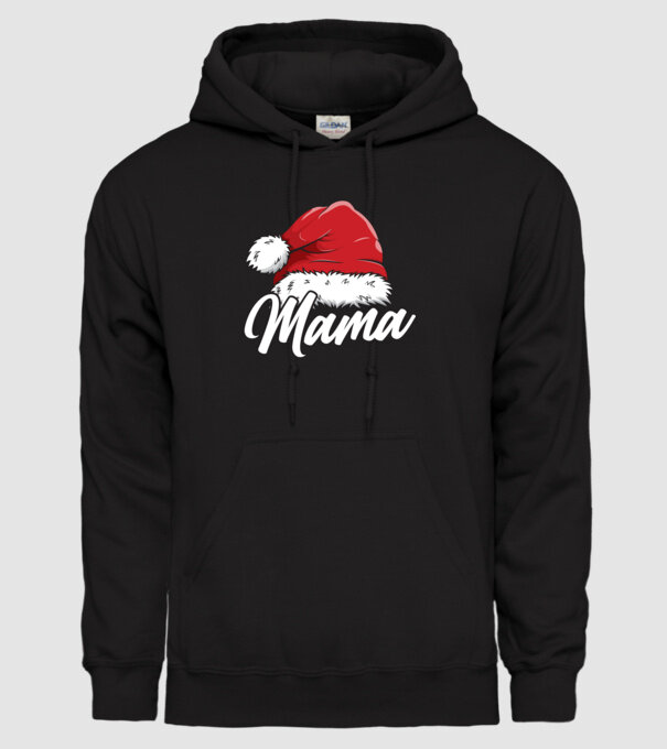 mama Santa Hat model negru pe tricou