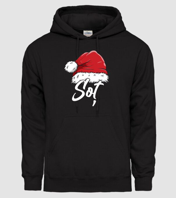 soț Santa Hat model negru pe tricou