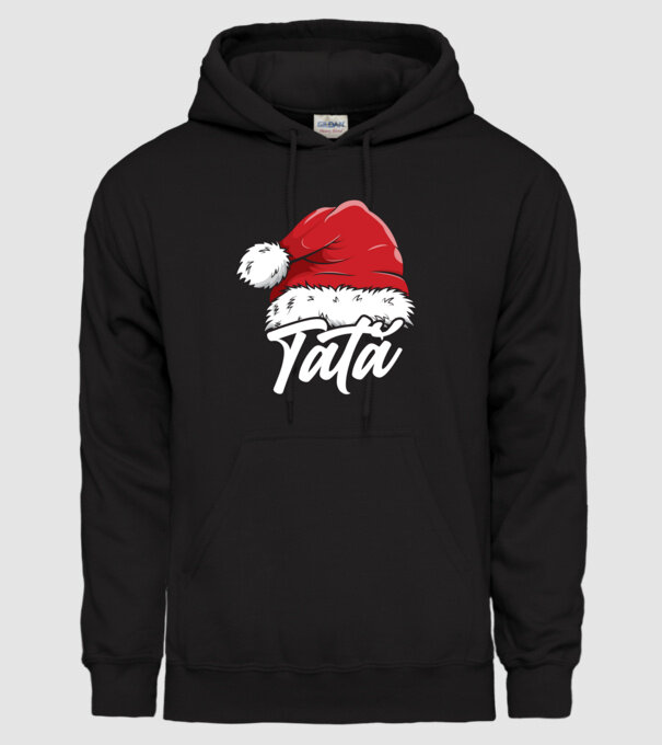 tată Santa Hat model negru pe tricou