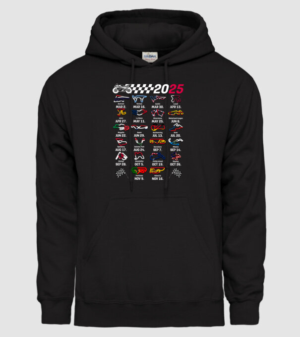 MOTOGP 25 CALENDAR Negru model negru pe tricou