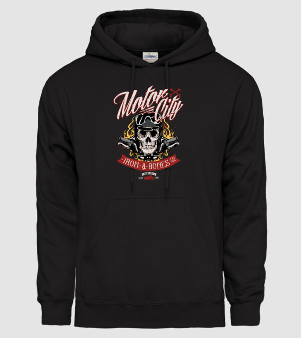 Motor City model negru pe tricou