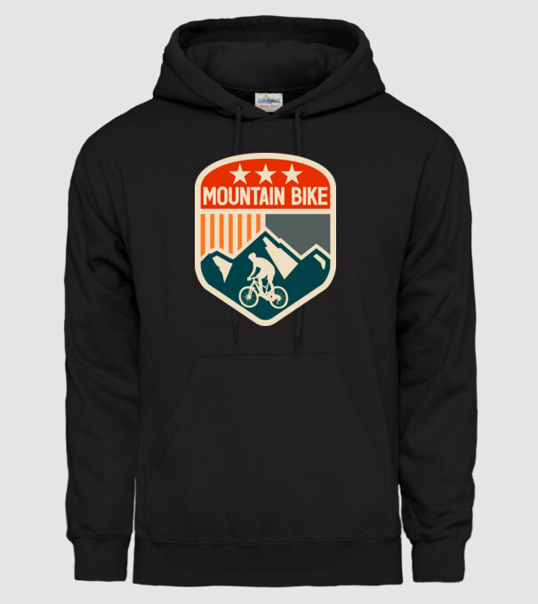 Mountain Bike model negru pe tricou