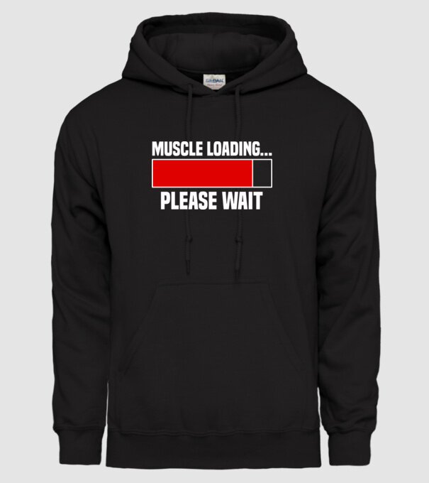 Muscle loading model negru pe tricou