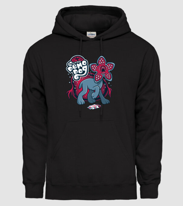 my little demodog model negru pe tricou