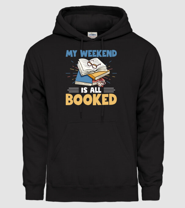My weekend booked model negru pe tricou
