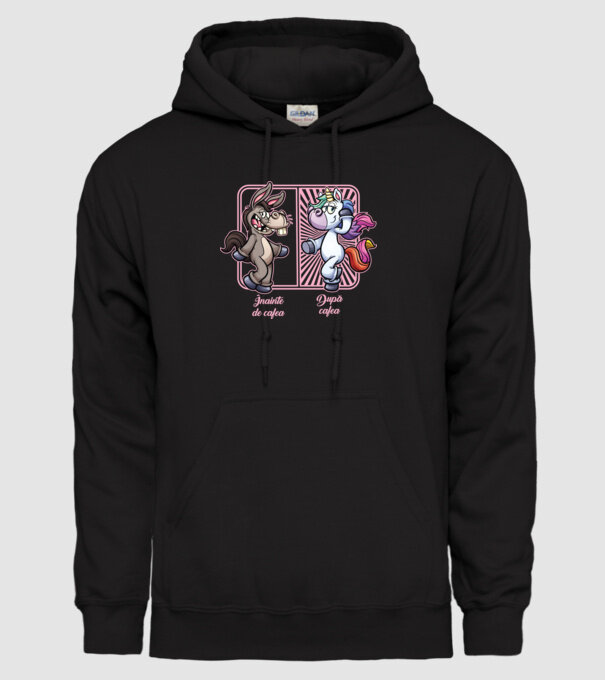 Înainte de cafea model negru pe tricou