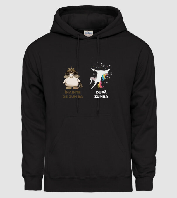 Înainte de Zumba, după Zumba model negru pe tricou