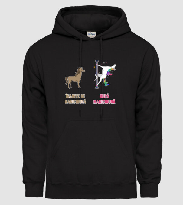 Înainte de manichiură - după manichiură model negru pe tricou