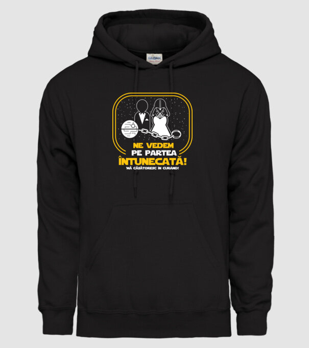 Ne vedem pe partea întunecată model negru pe tricou