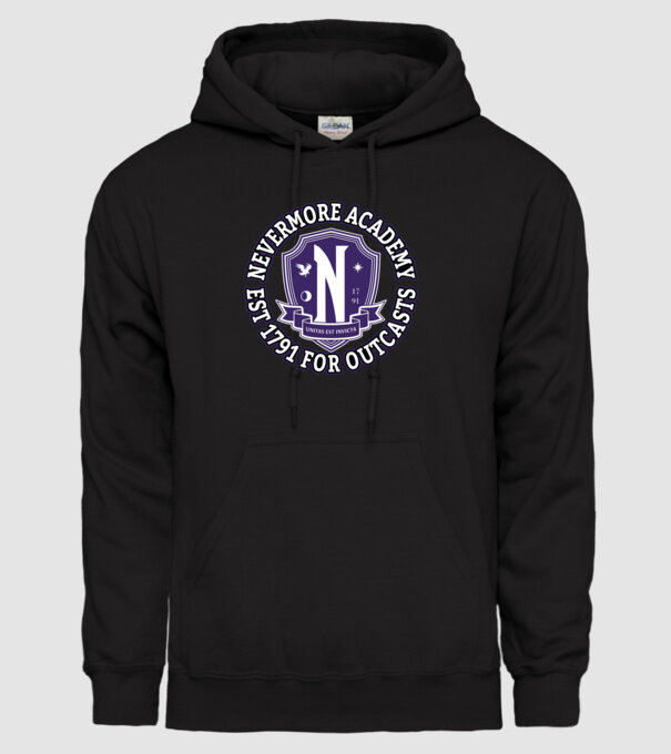 Nevermore academy model negru pe tricou